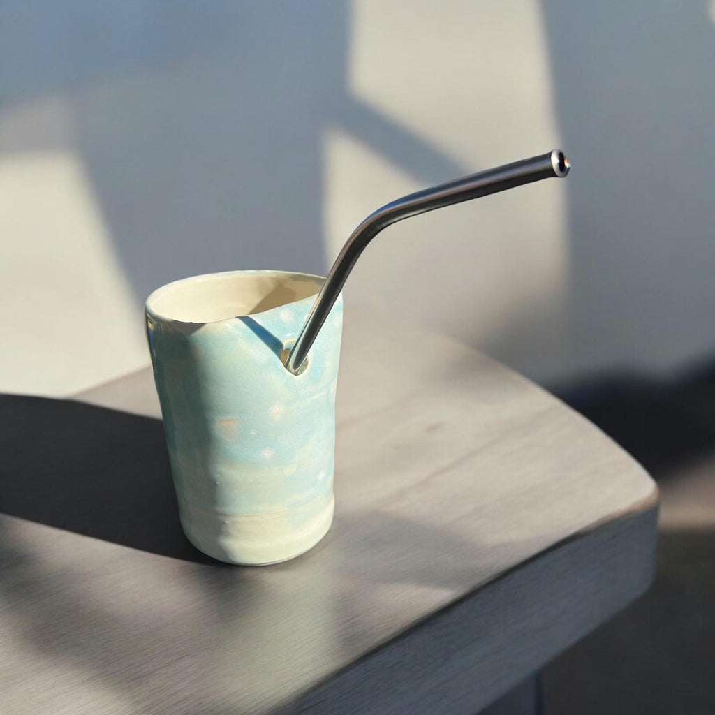 Handmade Ceramic Travel Tumbler - To go cup - Multiple Color Options - Great for iced coffee, Yerba mate, tea, etc.  - Dishwasher safe