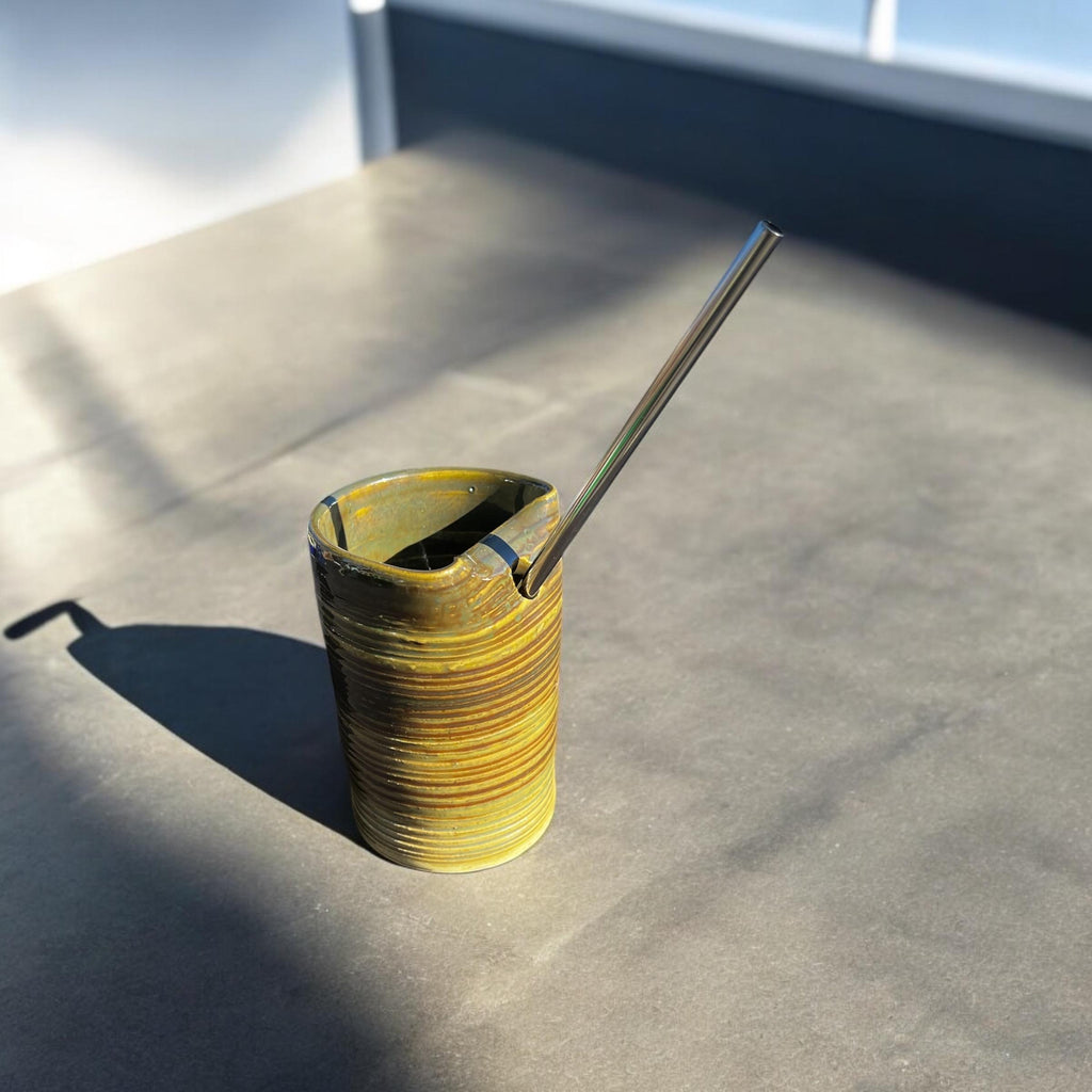 Handmade Ceramic Travel Tumbler - To go cup - Multiple Color Options - Great for iced coffee, Yerba mate, tea, etc.  - Dishwasher safe