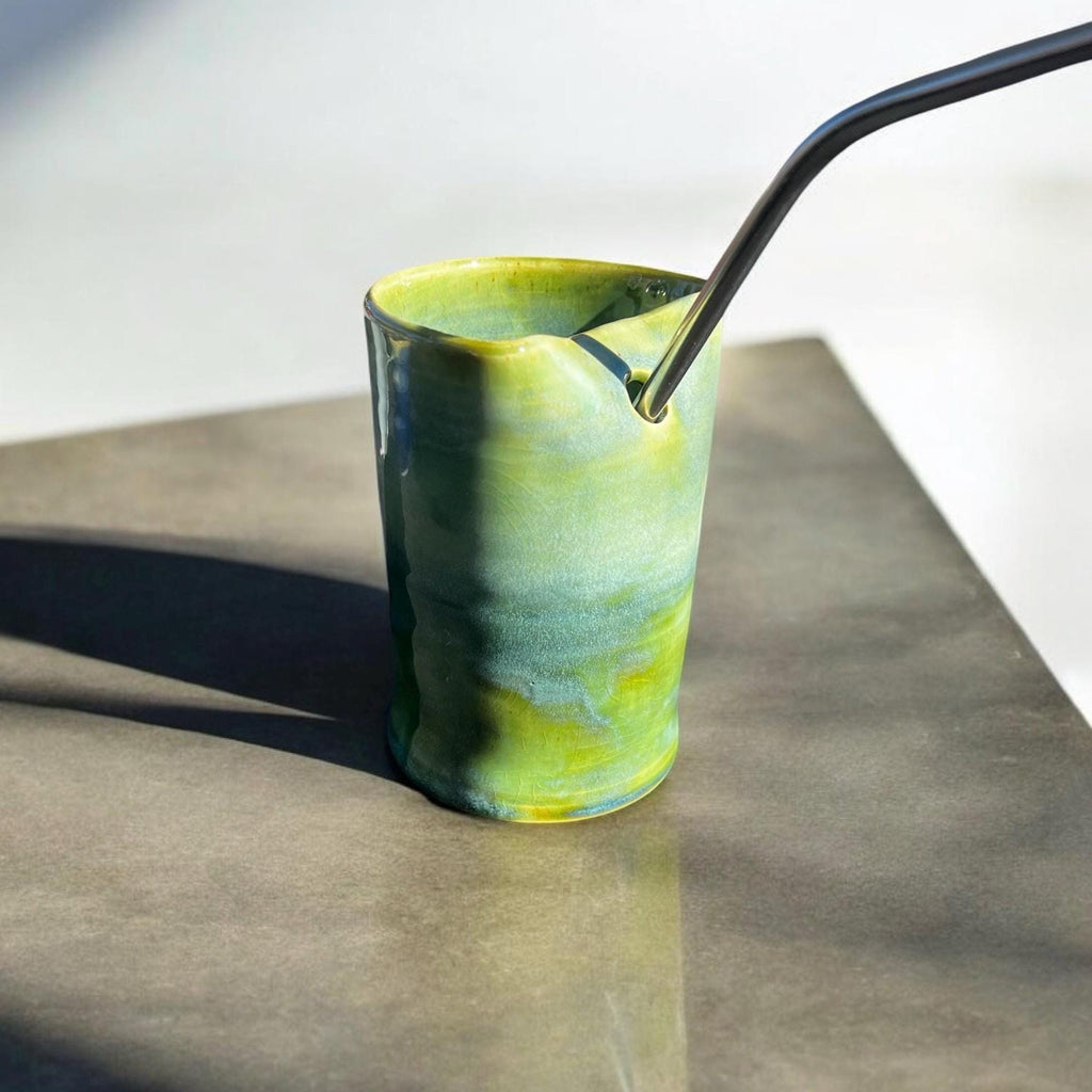 Handmade Ceramic Travel Tumbler - To go cup - Multiple Color Options - Great for iced coffee, Yerba mate, tea, etc.  - Dishwasher safe