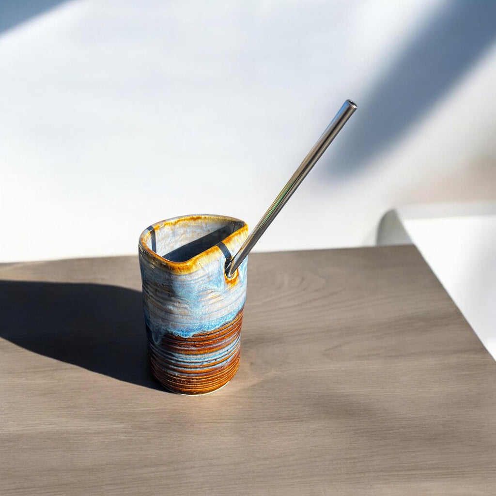 Handmade Ceramic Travel Tumbler - To go cup - Multiple Color Options - Great for iced coffee, Yerba mate, tea, etc.  - Dishwasher safe