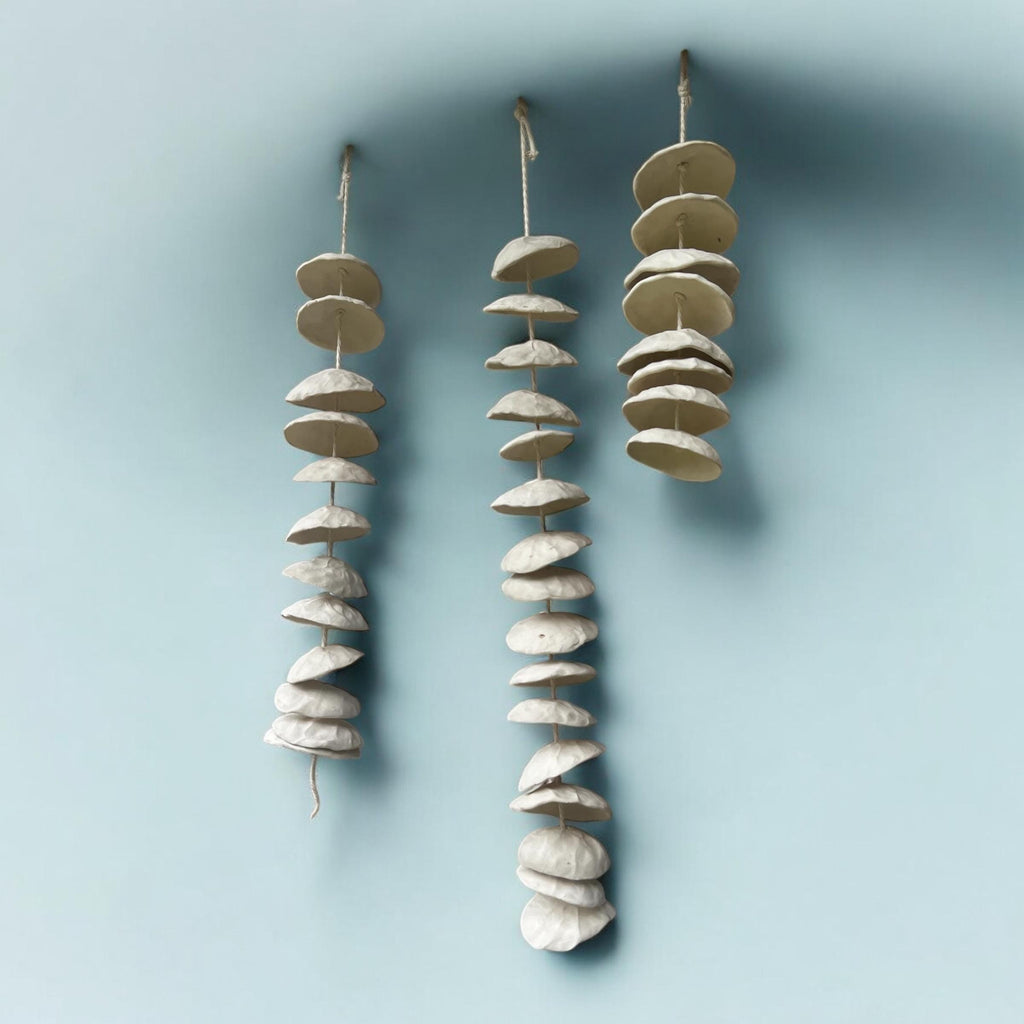 Handmade Ceramic MoonChime - Multiple lengths available  - Hanging Bells - Garden or Porch decoration - Natural Clay Wind Chimes
