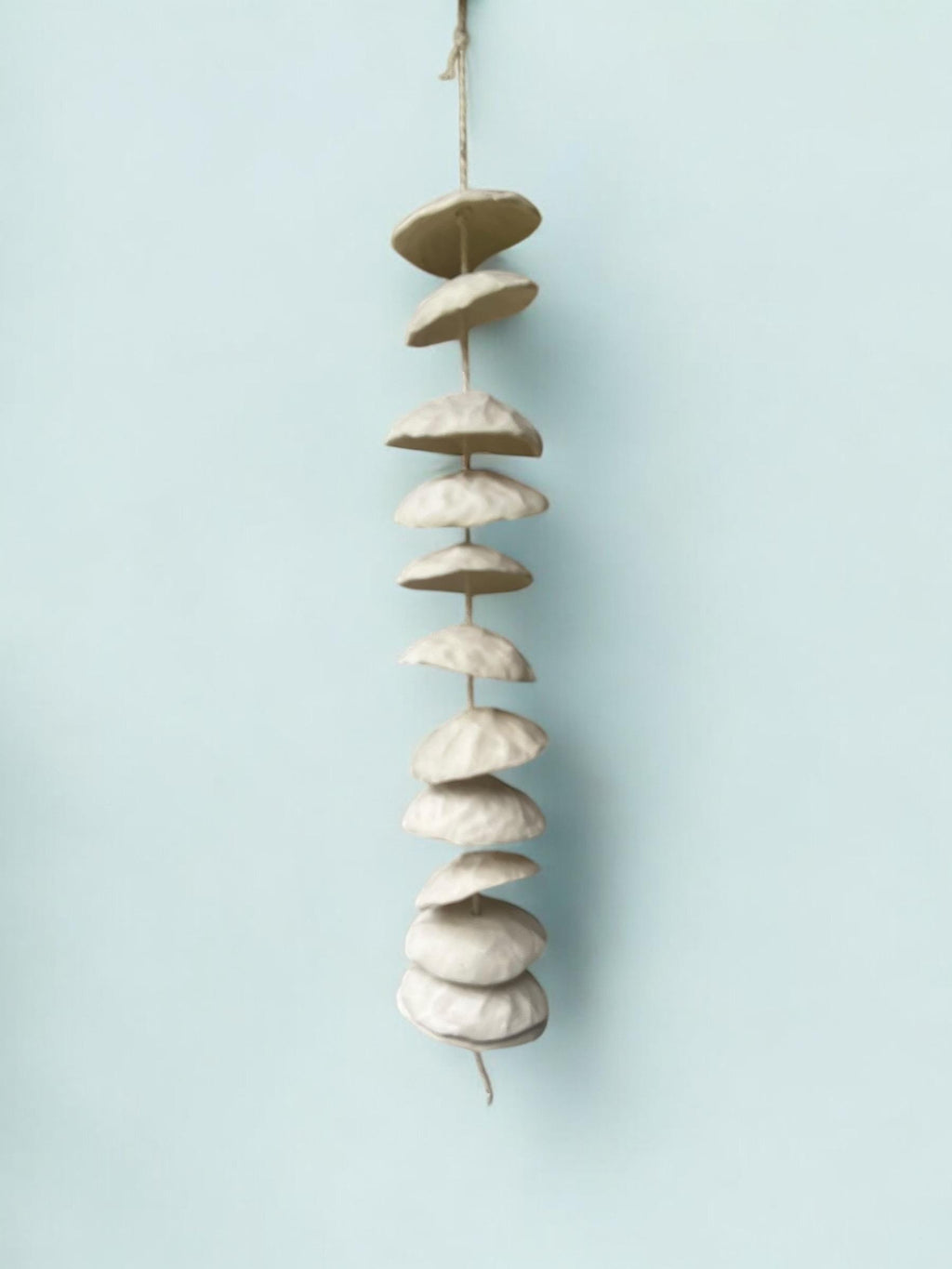 Handmade Ceramic MoonChime - Multiple lengths available - Hanging Bells - Garden or Porch decoration - Natural Clay Wind Chimes