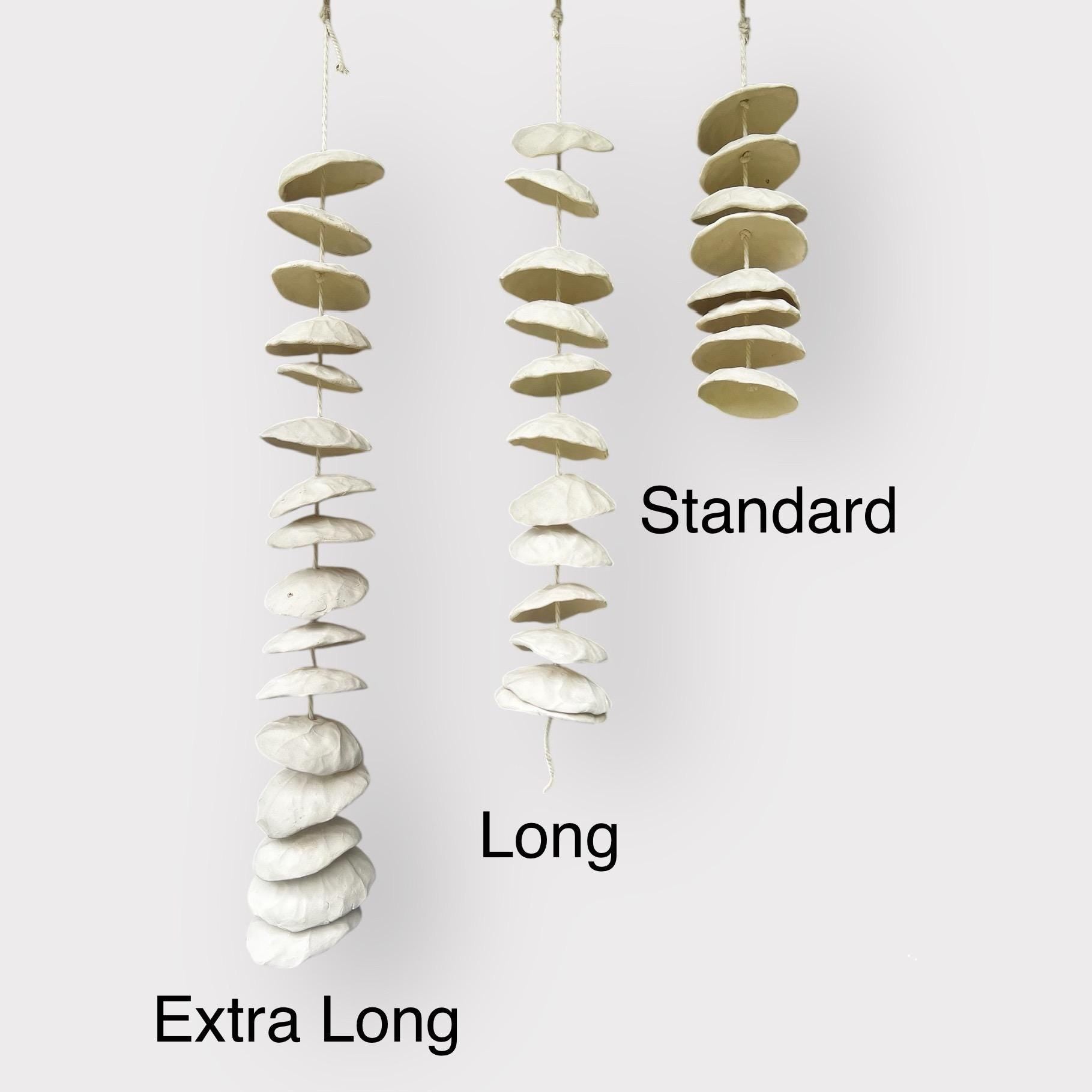 Handmade Ceramic MoonChime - Multiple lengths available - Hanging Bells - Garden or Porch decoration - Natural Clay Wind Chimes