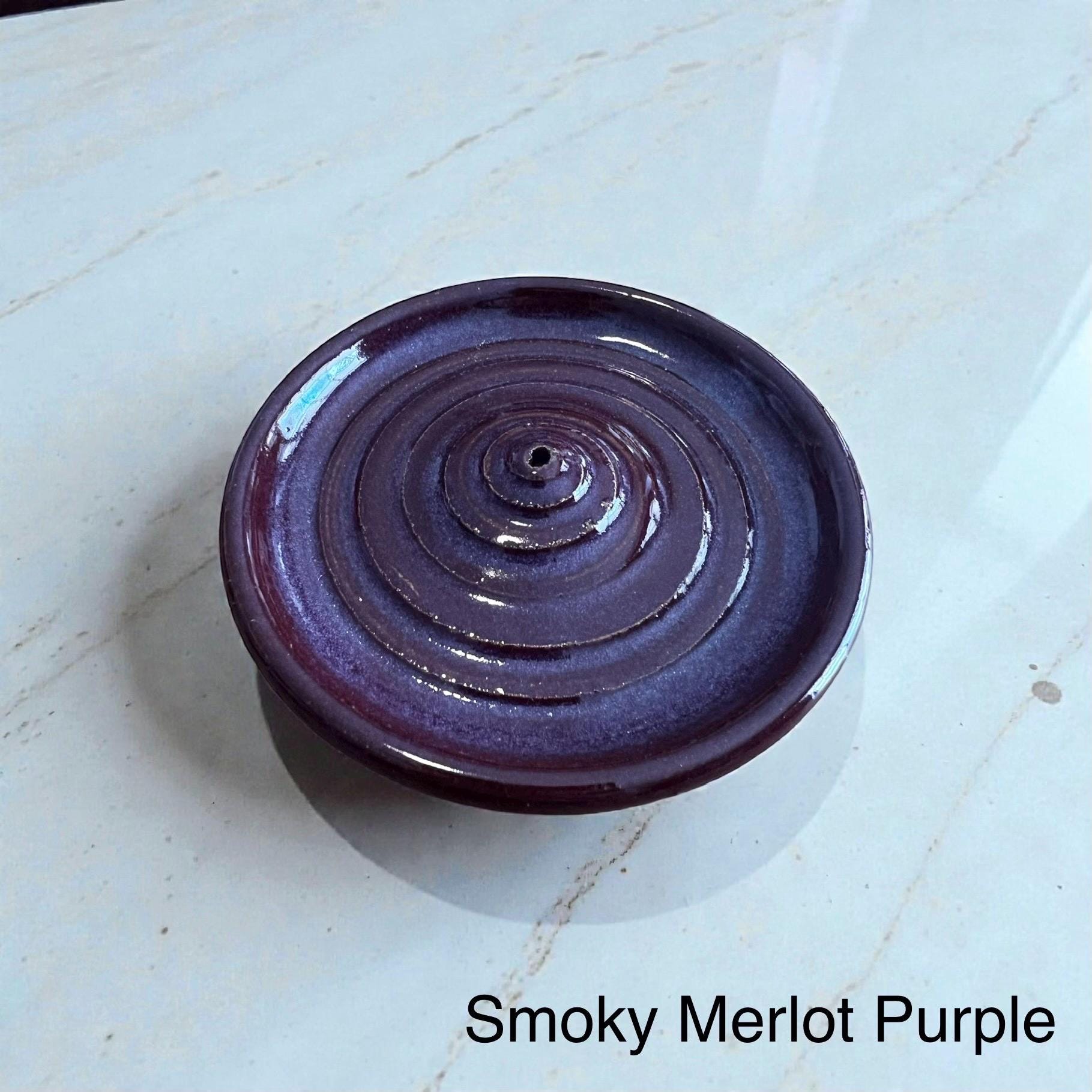 Handmade Ceramic Incense Holder - Texture options and Lots of Color Options - Dishwasher safe