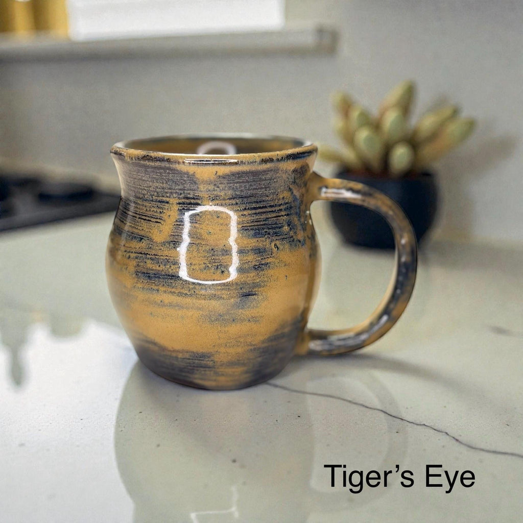 Handmade Ceramic Coffee Mug: Stoneware Pottery, 10-12 oz