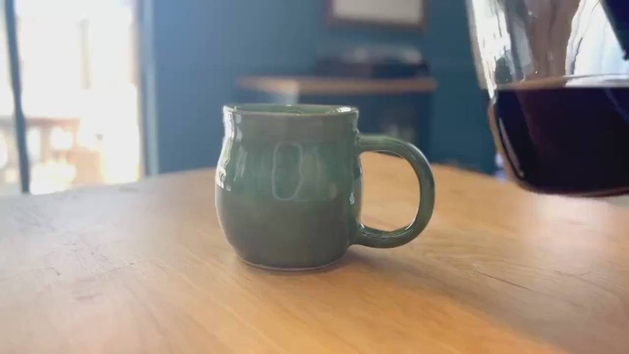 Handmade Ceramic Coffee Mug: Stoneware Pottery, 10-12 oz