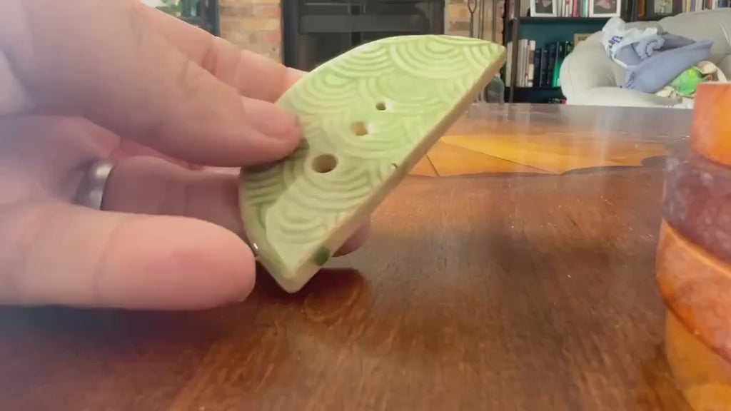 Handmade Ceramic Herb Stripper: Rustic Kitchen Tool